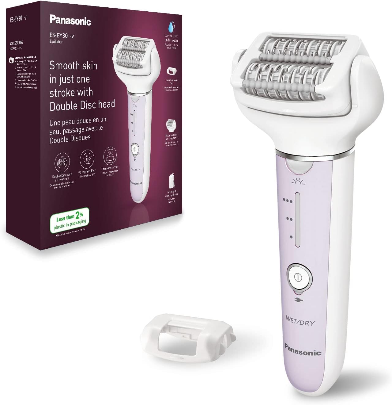 Panasonic ESEY30V503 Epilatore Wet&dry 60pinze 3pz Lilla Panasonic ESEY30V503 Epilatore Wet&dry 60pinze 3pz Lilla
